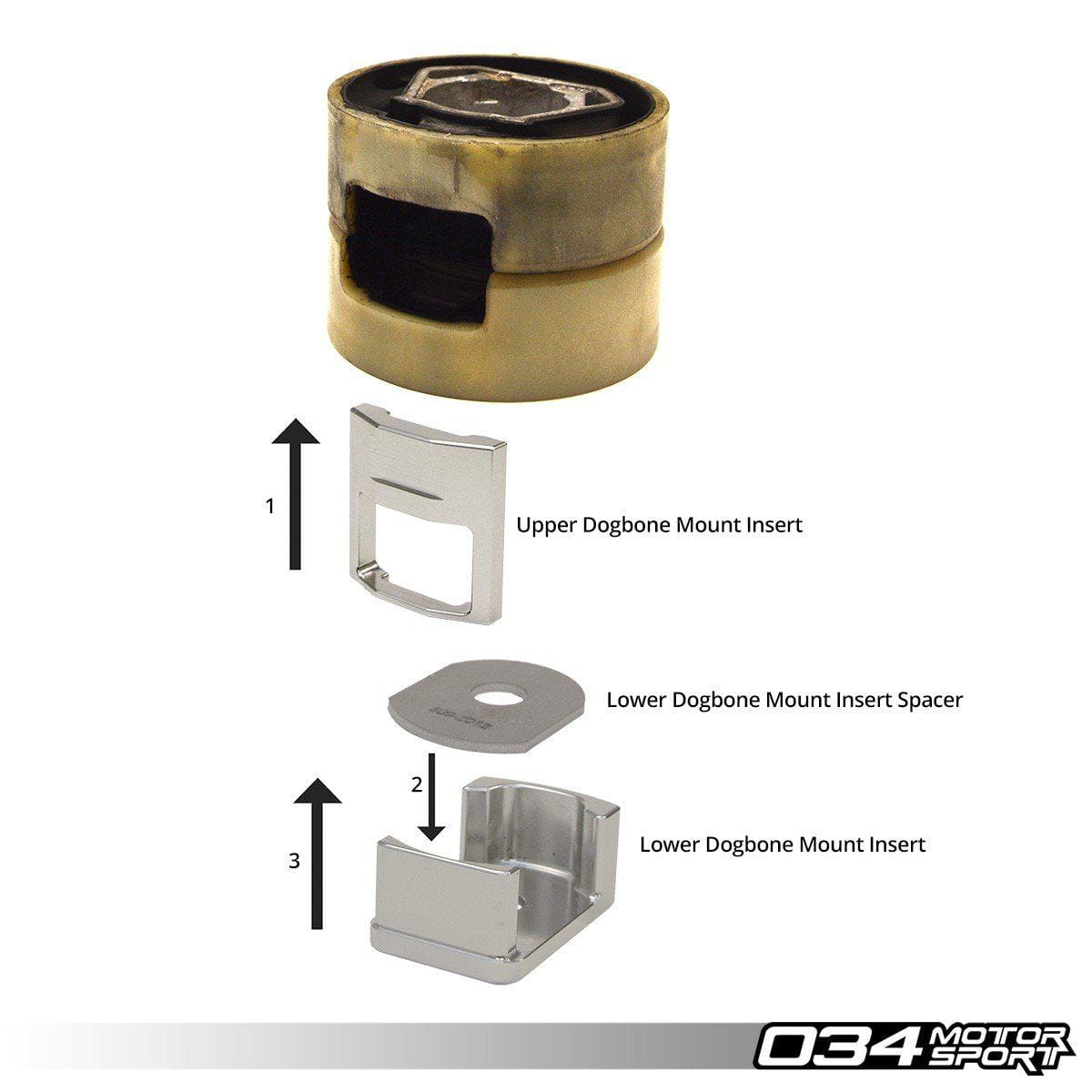 Billet Aluminium UPPER Dogbone Mount Insert, MK5/6 Volkswgen Golf GTI/R Audi 8P A3/S3 & 8J Audi TT/TTS/TTRS - 034 - 509 - 1040 - German Performance