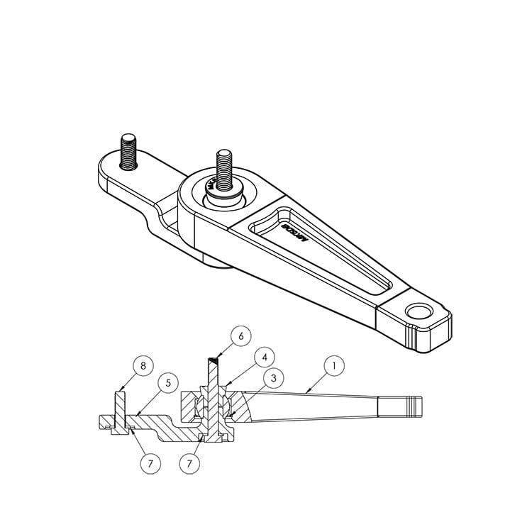 Billet Dogbone Arm. Volkswagen MK5/6 Golf GTI/R & Audi 8J/8P A3/TT/S3 - 034 - 509 - 1016 - German Performance