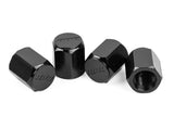 APR VALVE STEM CAPS, SILVER/GUNMETAL/BLACK PACK OF 4 Black - German Performance
