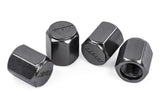 APR VALVE STEM CAPS, SILVER/GUNMETAL/BLACK PACK OF 4 Black - German Performance