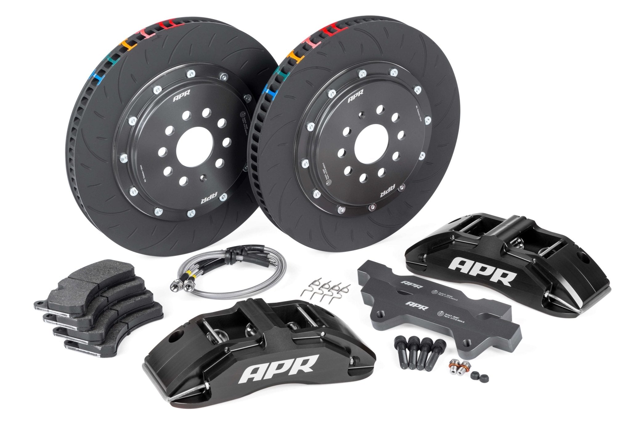 APR - APR BRAKES B9 S4 - 380X34MM 2 PIECE 6 PISTON KIT - FRONT - BLACK - (MLB EVO 350MM) - BRK00028 - German Performance