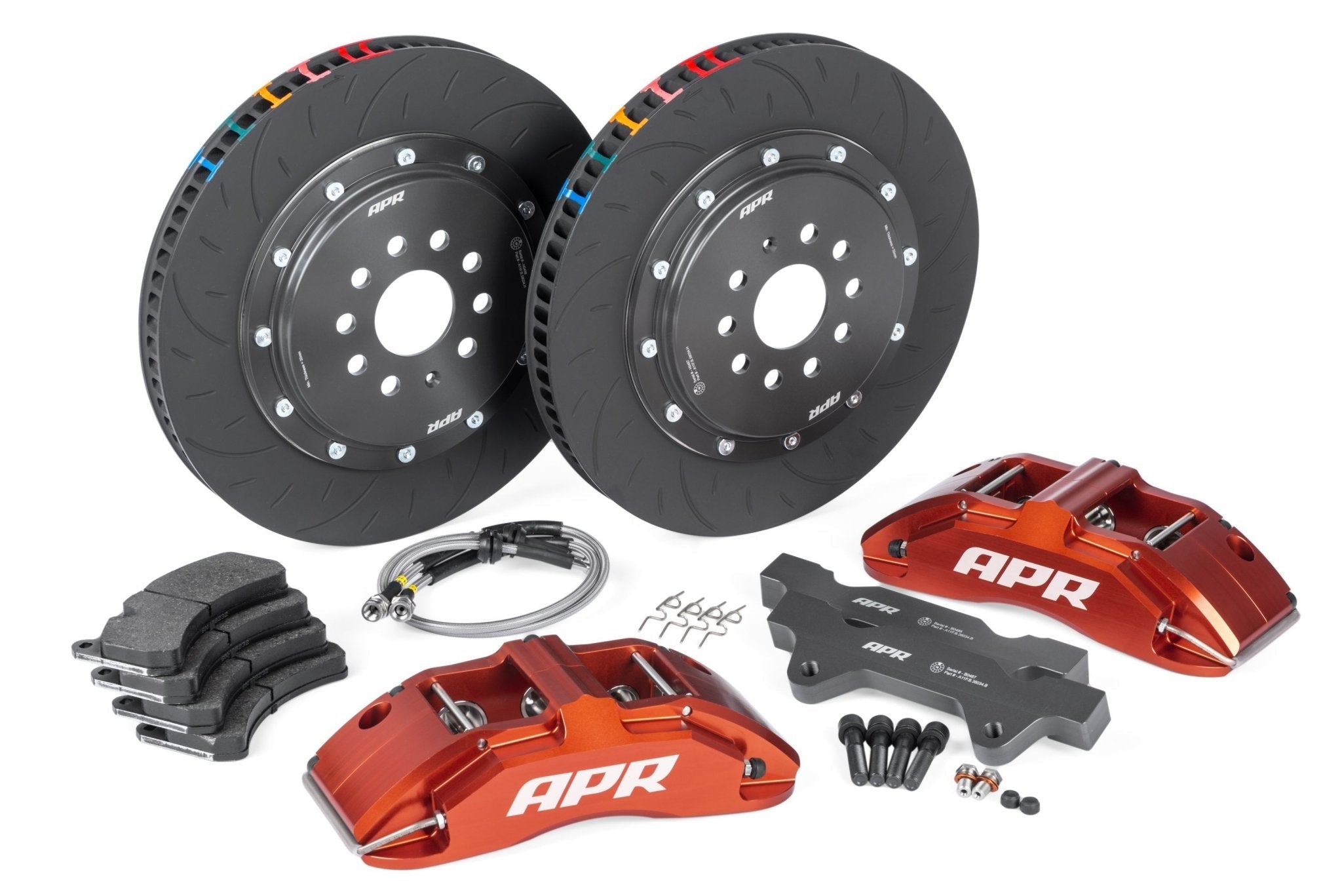 APR - APR BRAKES RS3 FL HATCH - 380X34MM 2 PIECE 6 PISTON KIT - FRONT - RED - BRK00022 - German Performance