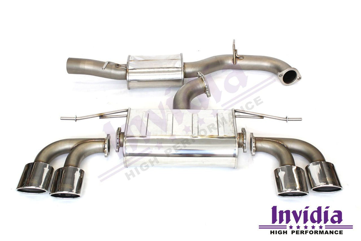 Invidia - Invidia Q300 VW MK7R Catback Exhaust w/Oval SS Rolled Tips - CB-HS14GFRG3S - German Performance